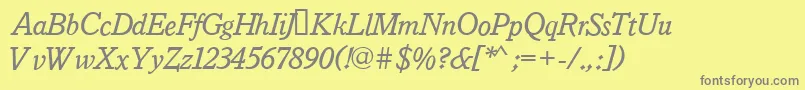 IstriaOldStyleItalic Font – Gray Fonts on Yellow Background