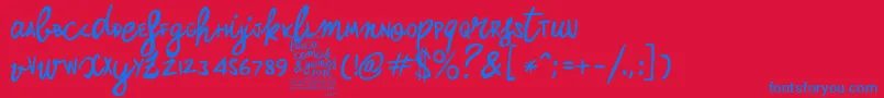 ZerocalcareDoubleTrouble Font – Blue Fonts on Red Background