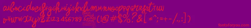 ZerocalcareDoubleTrouble Font – Red Fonts on Purple Background