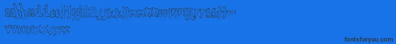 FontforthedumpedOutline-Schriftart – Schwarze Schriften auf blauem Hintergrund