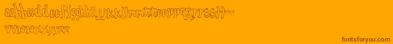 FontforthedumpedOutline-Schriftart – Braune Schriften auf orangefarbenem Hintergrund