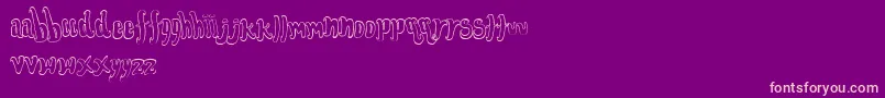 FontforthedumpedOutline Font – Pink Fonts on Purple Background