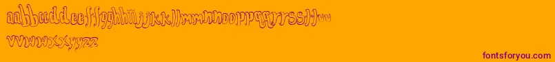 FontforthedumpedOutline-Schriftart – Violette Schriften auf orangefarbenem Hintergrund