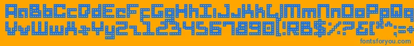 DridHerder Font – Blue Fonts on Orange Background
