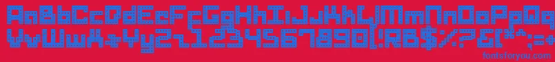 DridHerder Font – Blue Fonts on Red Background