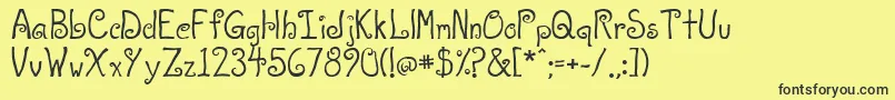 Atlove Font – Black Fonts on Yellow Background
