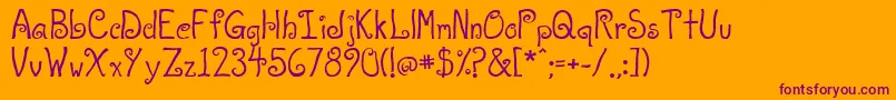 Atlove Font – Purple Fonts on Orange Background