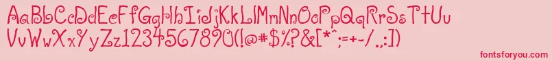 フォントAtlove – ピンクの背景に赤い文字