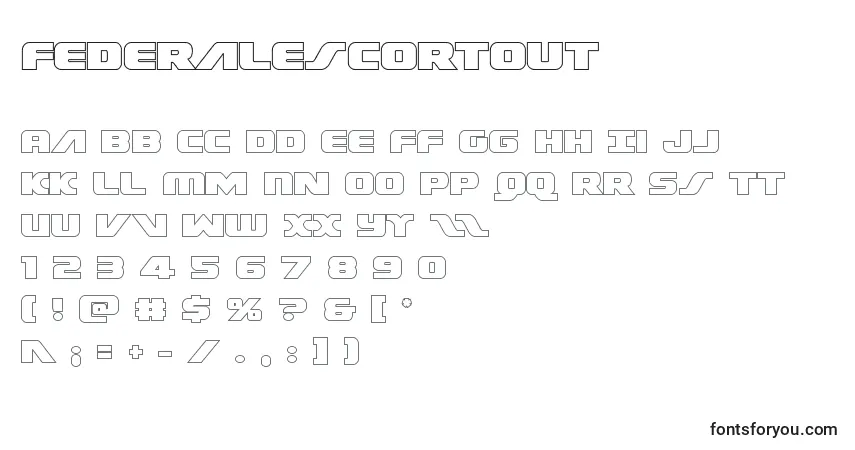 Schriftart Federalescortout – Alphabet, Zahlen, spezielle Symbole