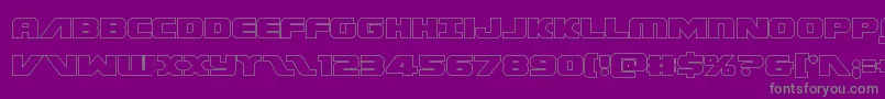 Federalescortout-fontti – harmaat kirjasimet violetilla taustalla