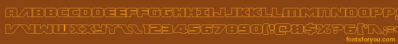 Weitere Informationen zur Federalescortout-Schriftart Federalescortout-Schriftart – Orangefarbene Schriften auf braunem Hintergrund