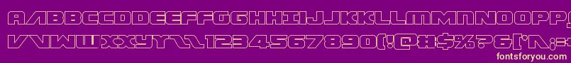 Weitere Informationen zur Federalescortout-Schriftart Federalescortout-Schriftart – Gelbe Schriften auf violettem Hintergrund