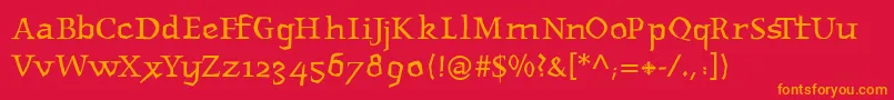 More about Romanwoodcut Font Romanwoodcut Font – Orange Fonts on Red Background