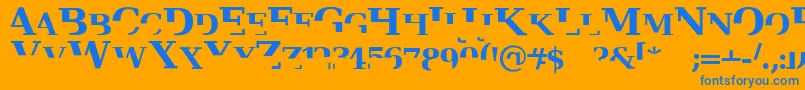 Veru Font – Blue Fonts on Orange Background