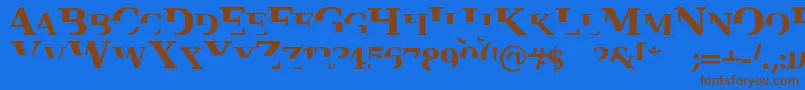 Veru Font – Brown Fonts on Blue Background