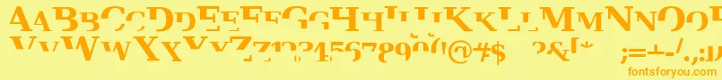 Veru Font – Orange Fonts on Yellow Background