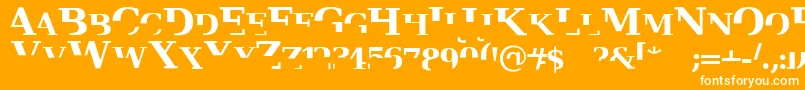 フォントVeru – オレンジの背景に白い文字