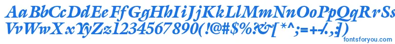 フォントAcanthusblacksskItalic – 白い背景に青い文字