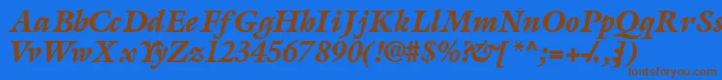 Шрифт AcanthusblacksskItalic – коричневые шрифты на синем фоне