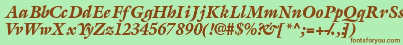 Шрифт AcanthusblacksskItalic – коричневые шрифты на зелёном фоне