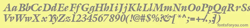 フォントAcanthusblacksskItalic – 黄色の背景に灰色の文字