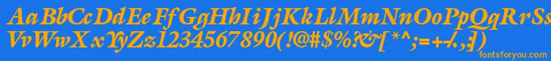 AcanthusblacksskItalic Font – Orange Fonts on Blue Background