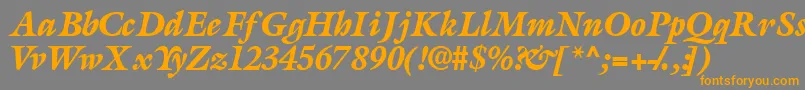 フォントAcanthusblacksskItalic – オレンジの文字は灰色の背景にあります。