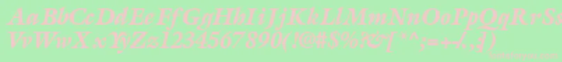 AcanthusblacksskItalic Font – Pink Fonts on Green Background