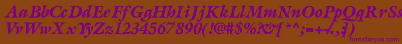 AcanthusblacksskItalic Font – Purple Fonts on Brown Background