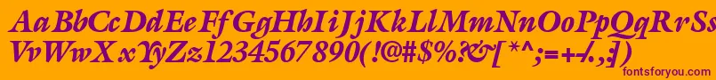 AcanthusblacksskItalic Font – Purple Fonts on Orange Background