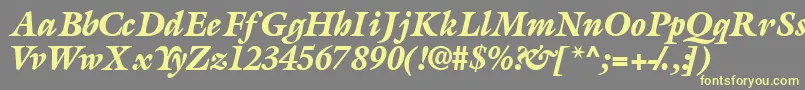 AcanthusblacksskItalic Font – Yellow Fonts on Gray Background