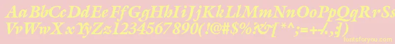 AcanthusblacksskItalic Font – Yellow Fonts on Pink Background