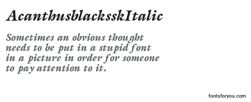 AcanthusblacksskItalic Font