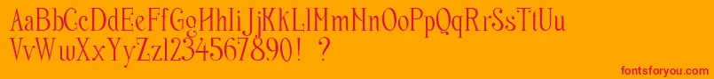 Fonte NereaFreeFont – fontes vermelhas em um fundo laranja