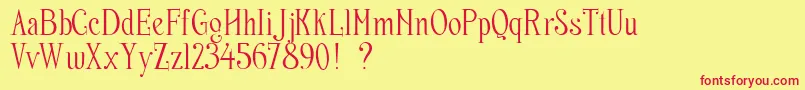 NereaFreeFont Font – Red Fonts on Yellow Background