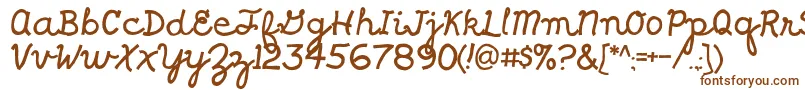 Shragscript-Schriftart – Braune Schriften auf weißem Hintergrund