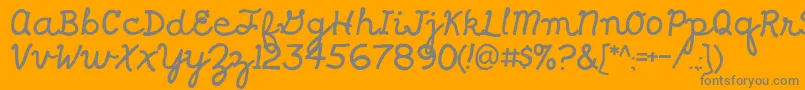 Fonte Shragscript – fontes cinzas em um fundo laranja