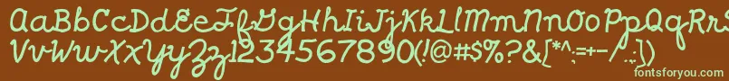 Shragscript Font – Green Fonts on Brown Background