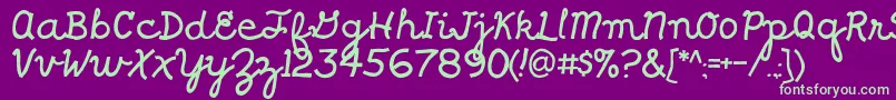 Shragscript-Schriftart – Grüne Schriften auf violettem Hintergrund