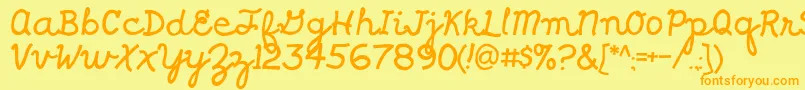 Shragscript Font – Orange Fonts on Yellow Background