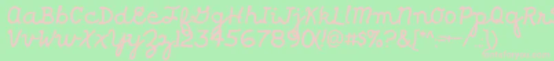 Shragscript Font – Pink Fonts on Green Background