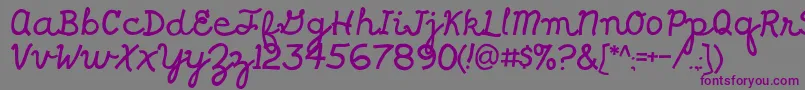 Shragscript Font – Purple Fonts on Gray Background