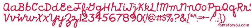 フォントShragscript – 赤い文字