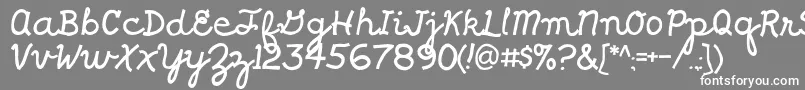 フォントShragscript – 灰色の背景に白い文字