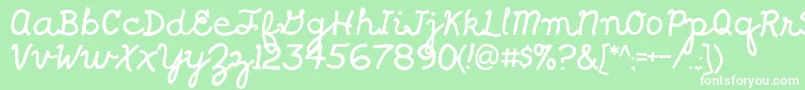 Shragscript Font – White Fonts on Green Background