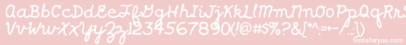 Shragscript-Schriftart – Weiße Schriften auf rosa Hintergrund