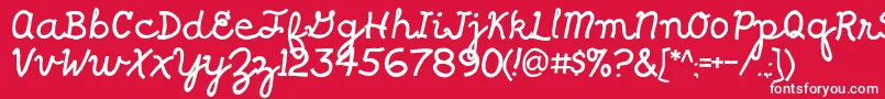 Shragscript Font – White Fonts on Red Background