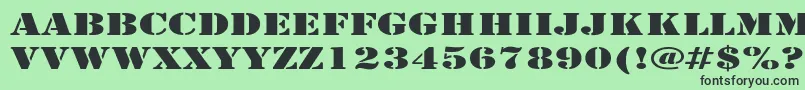 フォントRudyExpanded – 緑の背景に黒い文字