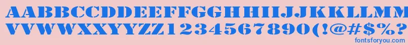 RudyExpanded Font – Blue Fonts on Pink Background