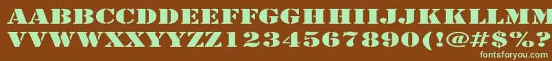 RudyExpanded Font – Green Fonts on Brown Background